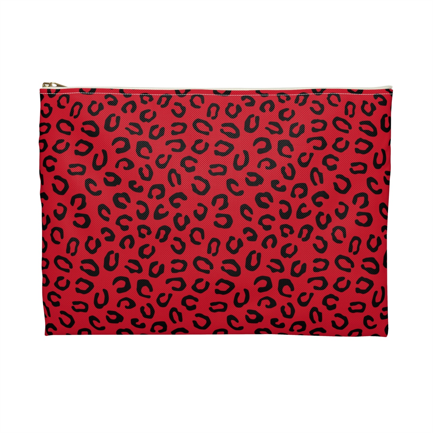 Wild Red Leopard Print Accessory Pouch, Makeup Bag, Travel Organizer, Gift for Her, Stylish Storage Solution
