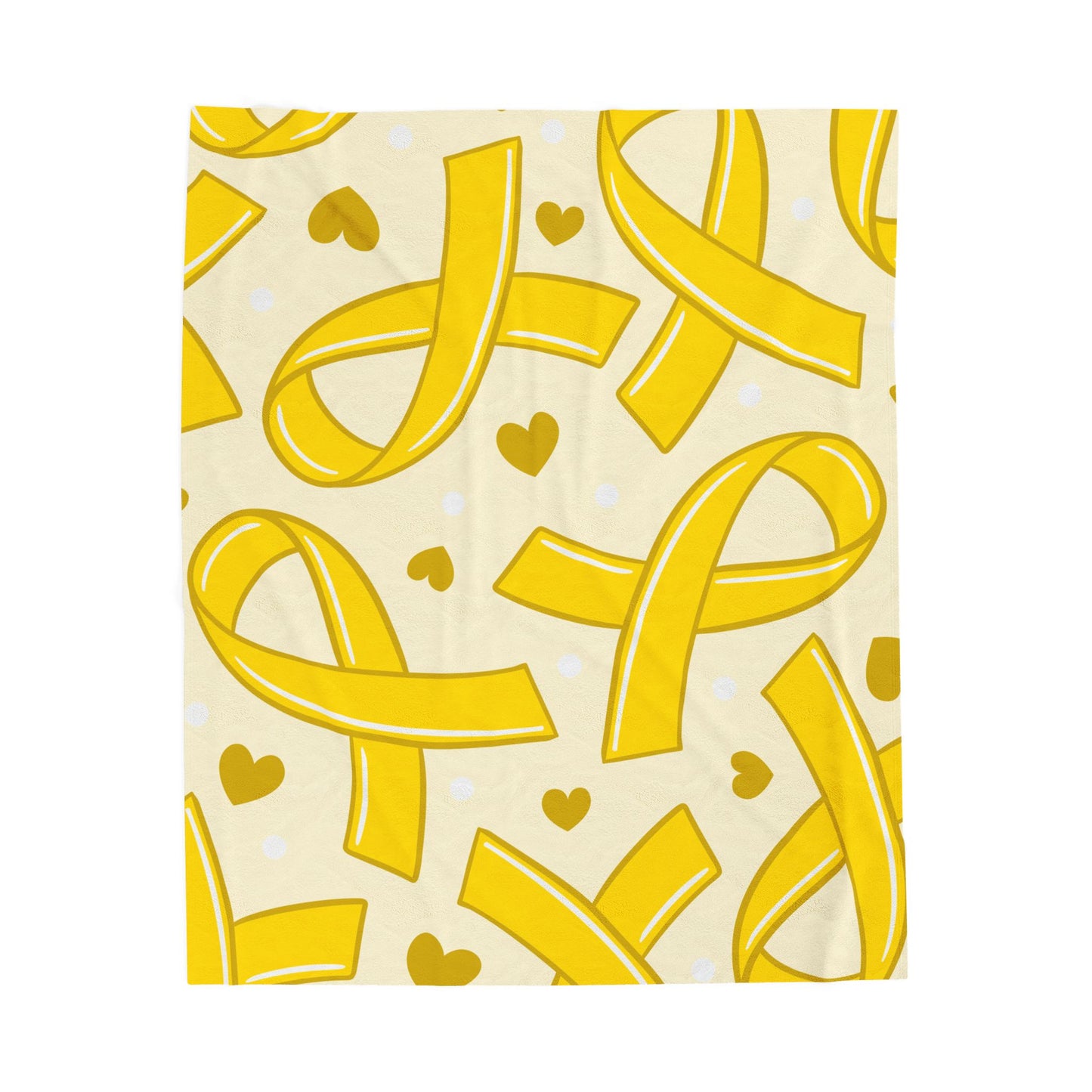 Yellow Ribbon Velveteen Plush Blanket for Comfort, Throw Blanket, Cozy Gift, Supportive Home Decor, Yellow Ribbon Awareness