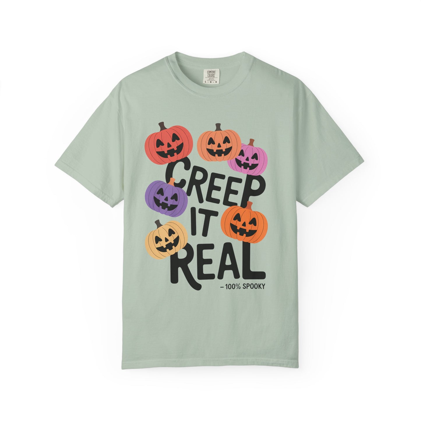 Creep It Real Halloween T-Shirt, Unisex Garment-Dyed Tee, Spooky Apparel, Fall Fashion, Halloween Outfit, Festival Wear