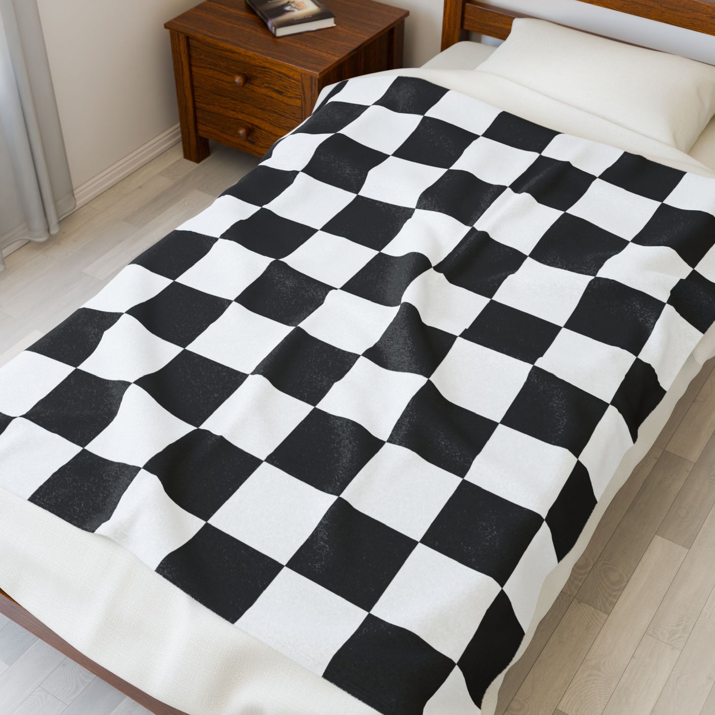 Cozy Checkerboard Velveteen Plush Blanket - Perfect Gift for Home, Fall, Winter, Snuggle Up, Living Room Decor, Soft Throw