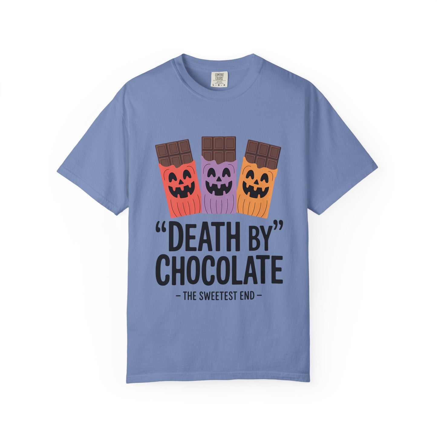 Death by Chocolate Unisex Tee - Sweet Treat Shirt for Chocoholics, Foodie Gift, Halloween Outfit, Fun Casual Wear