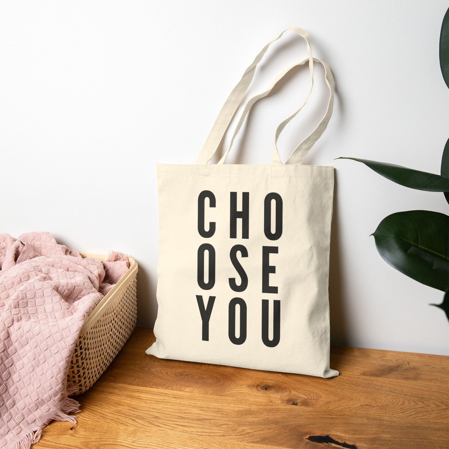 Choose You Cotton Canvas Tote Bag | Eco-Friendly Bag, Shopping Tote, Gift for Her, Daily Use, Motivational Message
