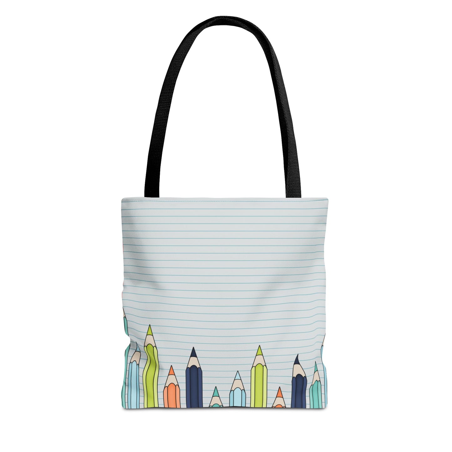 Colorful Pencil Design Tote Bag, Art Lover Bag, Back to School Tote, Teacher Gift, Eco-Friendly Reusable Bag, Pencil Art