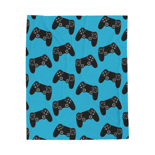 Gamer's Plush Blanket | Cozy Velveteen Throw for Gaming, Video Games, Gift for Gamers, Soft Blanket for Kids, Gaming Room Decor