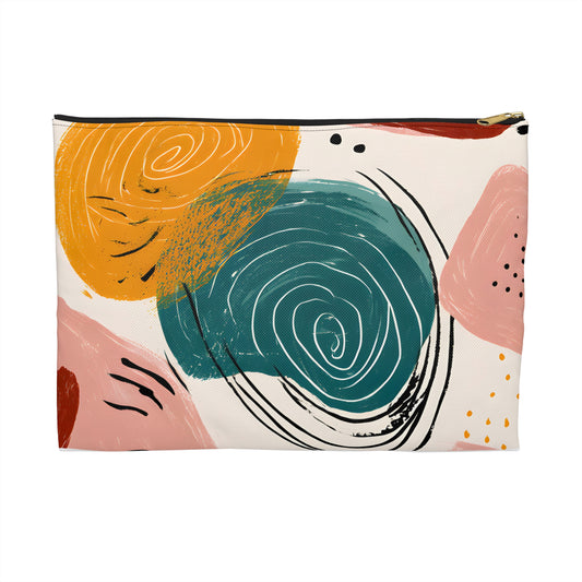 Colorful Abstract Design Accessory Pouch, Makeup Bag, Travel Organizer, Gift for Her, Cute Storage Bag, Stylish Cosmetic Case