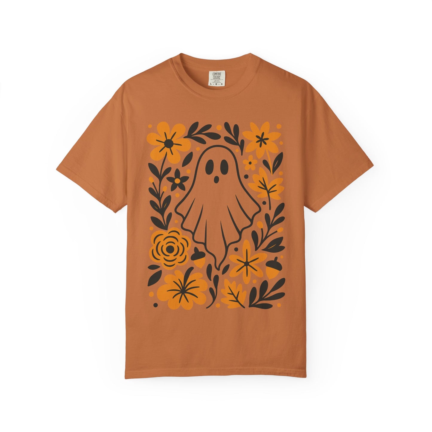 Cute Ghost Floral Unisex T-Shirt, Halloween Shirt, Casual Wear, Fall Fashion, Gift for Spooky Season