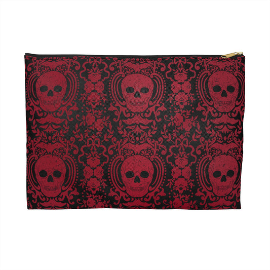 Gothic Skull Accessory Pouch - Edgy Makeup Bag, Perfect for Halloween, Alternative Fashion, Gift for Her, Gothic Aesthetic