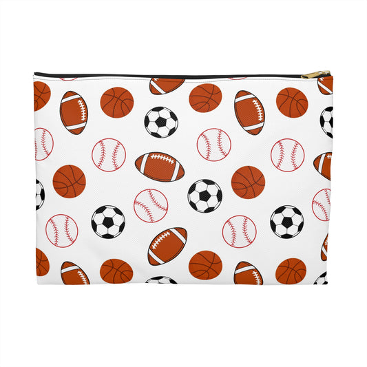 Sport-Themed Accessory Pouch, Fun Sports Pouch for Athletes, Perfect for Gym, Travel, Kids' Gifts, School Supplies, Sports Events
