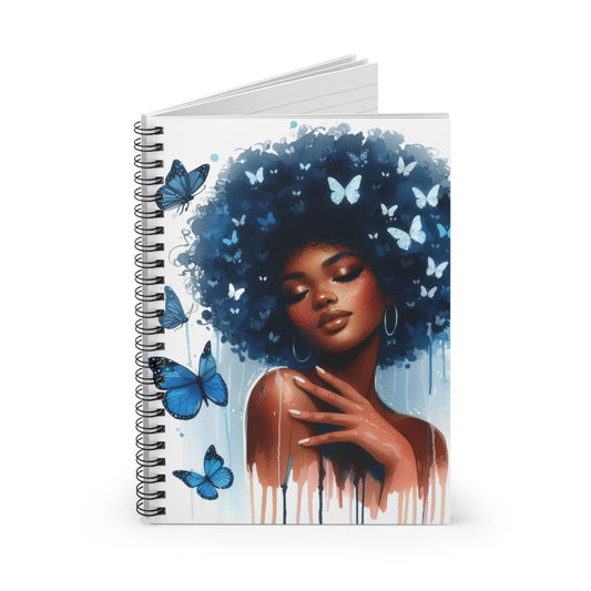 Blue Butterfly Spiral Notebook - Inspiring Ruled Journal for Creative Souls