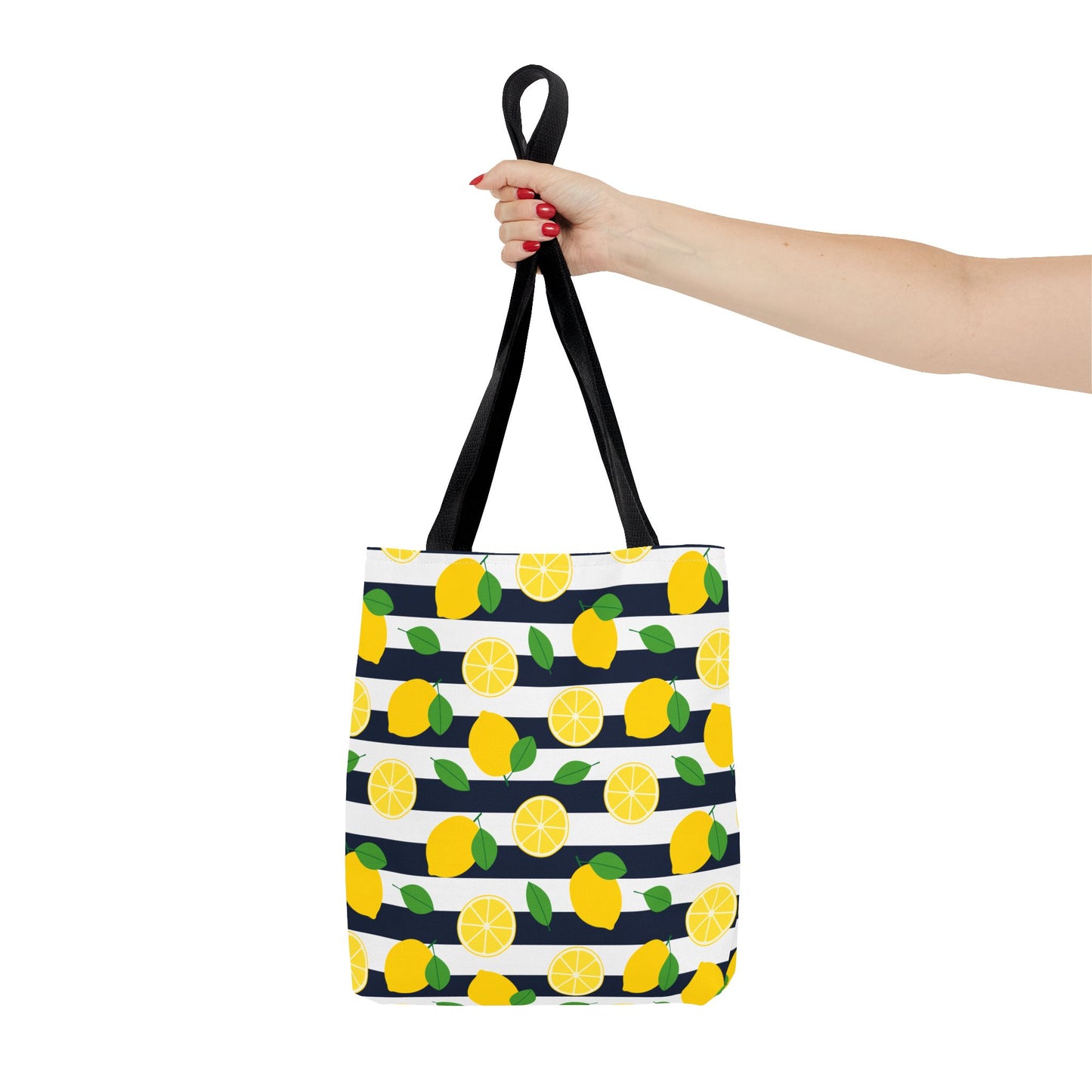 Lemon Stripe Tote Bag - Cute Beach Bag, Grocery Tote, Summer Accessories, Gift for Her, Vacation Carryall