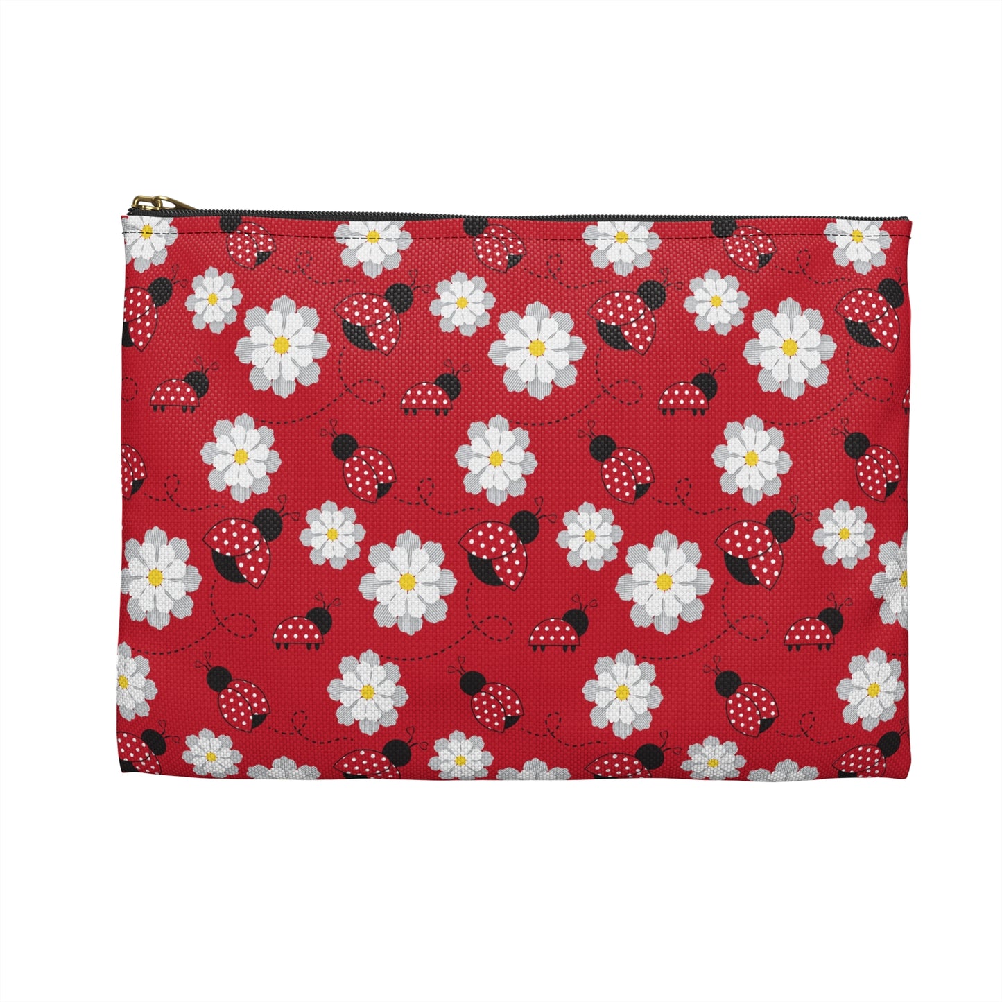 Charming Ladybug Accessory Pouch | Cute Makeup Bag, Floral Travel Organizer, Gift for Her, Eco-Friendly Storage