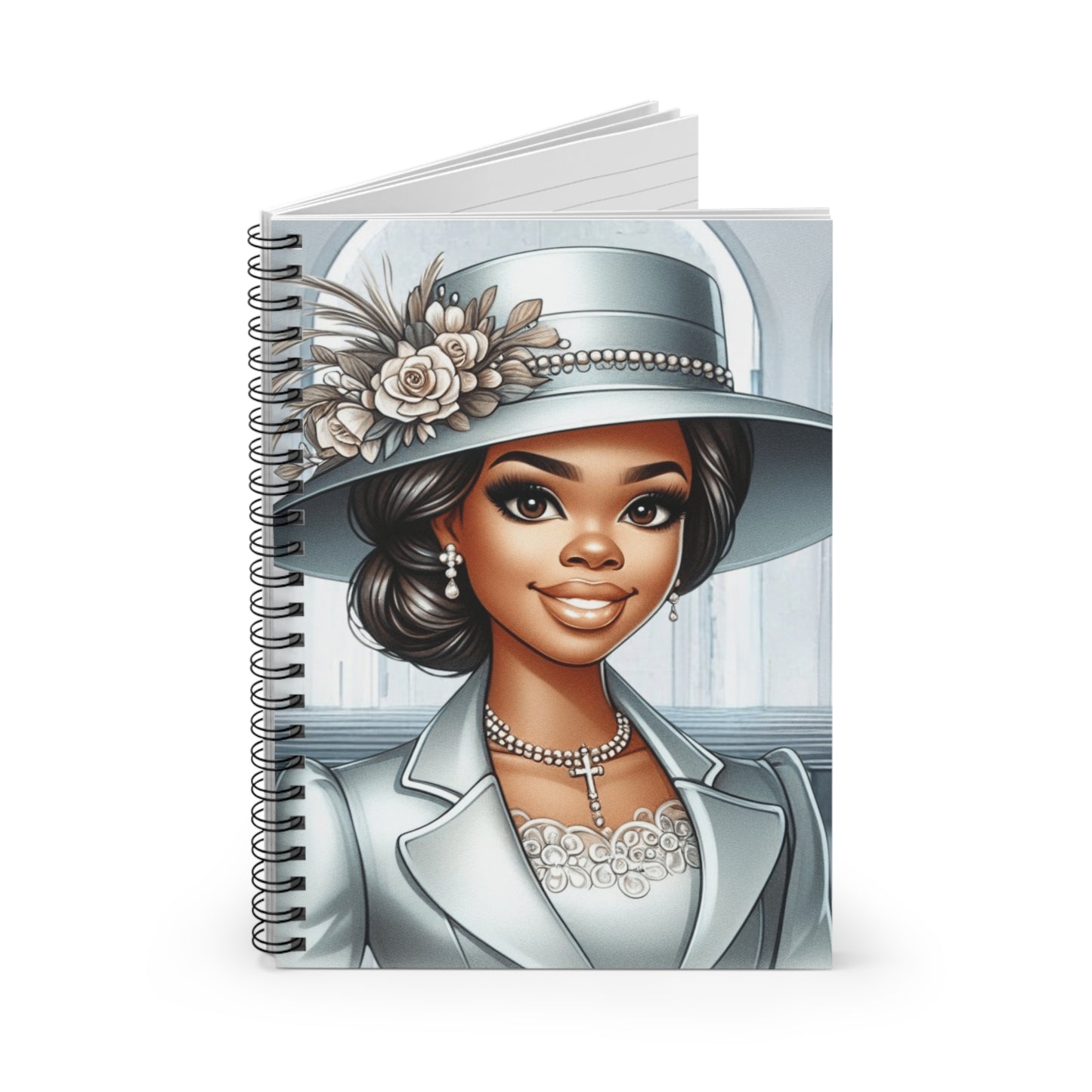 Elegant Spiral Notebook - Ruled Line with Chic Hat Design