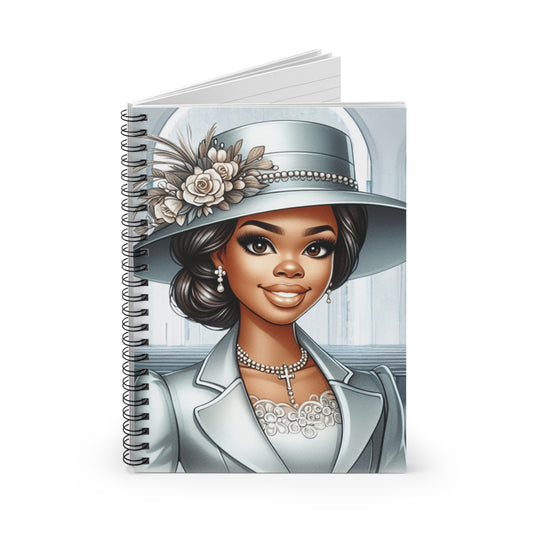Elegant Spiral Notebook - Ruled Line with Chic Hat Design