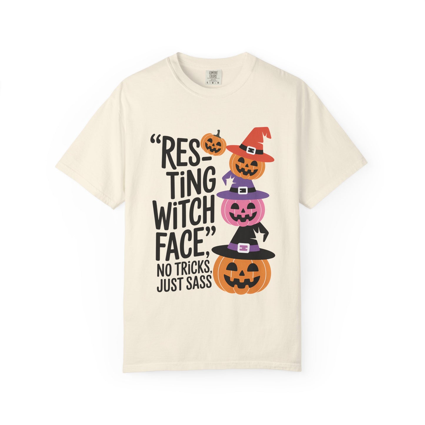 Resting Witch Face T-Shirt, Halloween Shirt, Funny Tee, Unisex Garment-Dyed T-Shirt, Holiday Apparel, Seasonal Fashion, Spooky Style