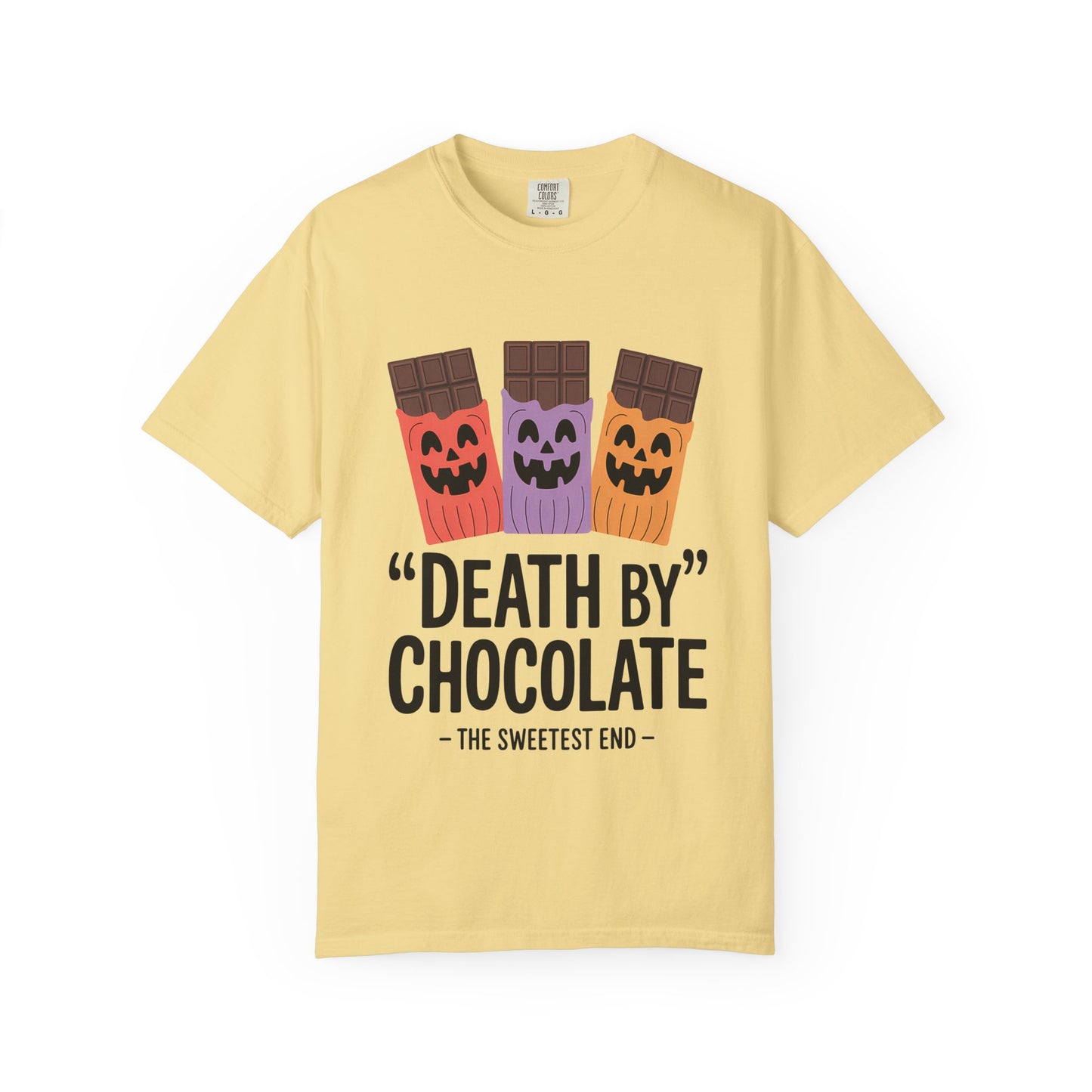 Death by Chocolate Unisex Tee - Sweet Treat Shirt for Chocoholics, Foodie Gift, Halloween Outfit, Fun Casual Wear