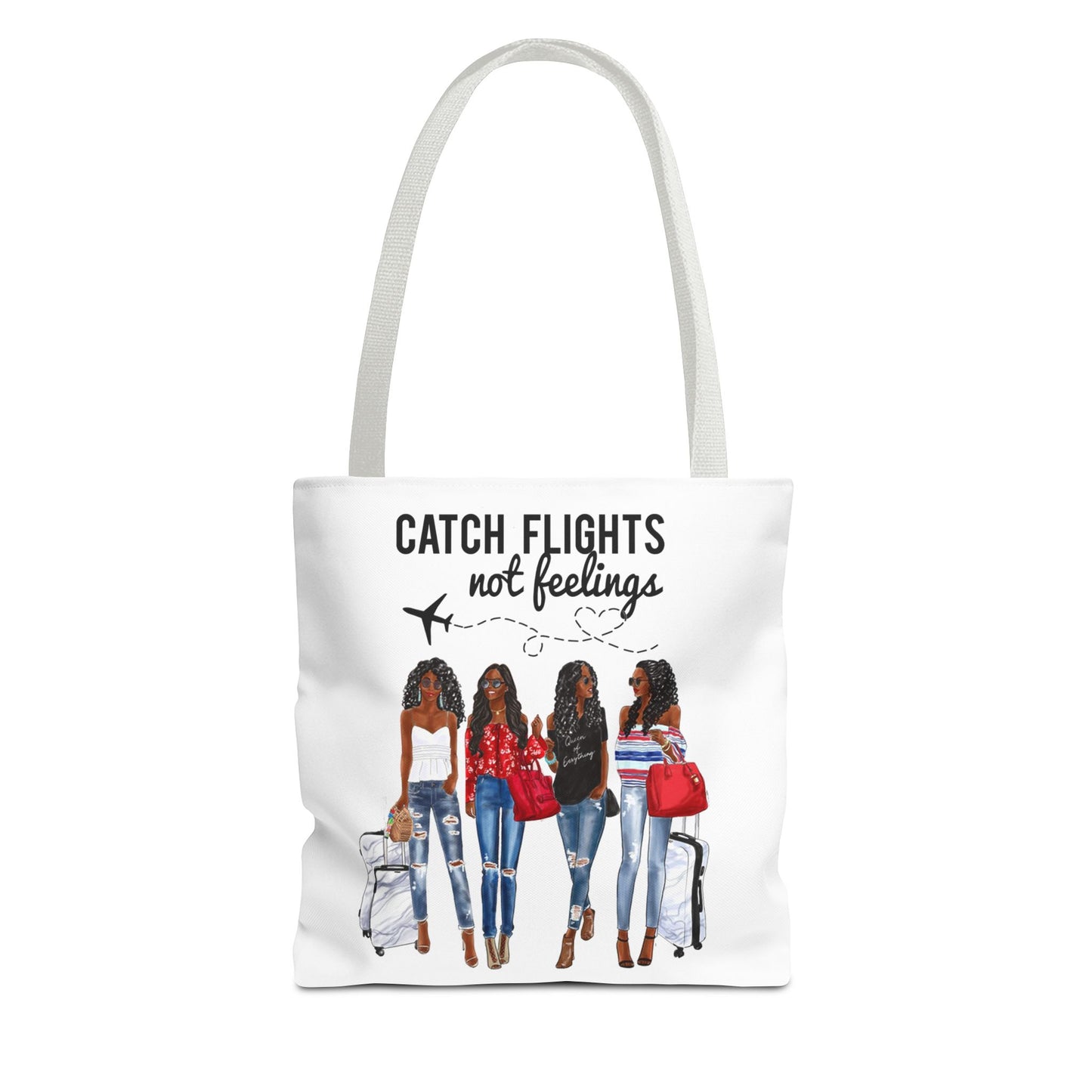 Catch Flights Not Feelings Tote Bag - Travel Gift, Summer Accessory, Girls Trip, Stylish Handbag, Gift for Travelers
