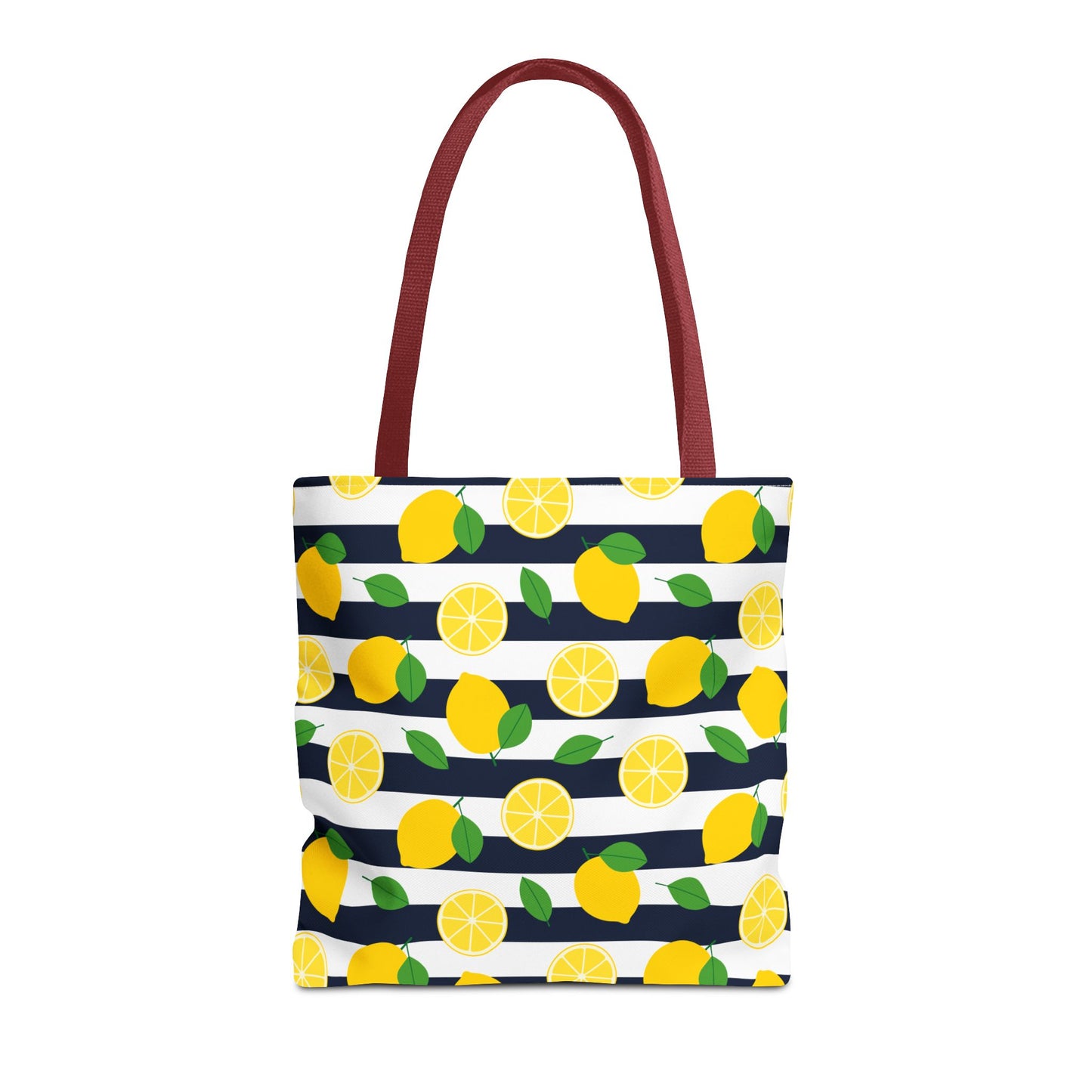 Lemon Stripe Tote Bag - Cute Beach Bag, Grocery Tote, Summer Accessories, Gift for Her, Vacation Carryall