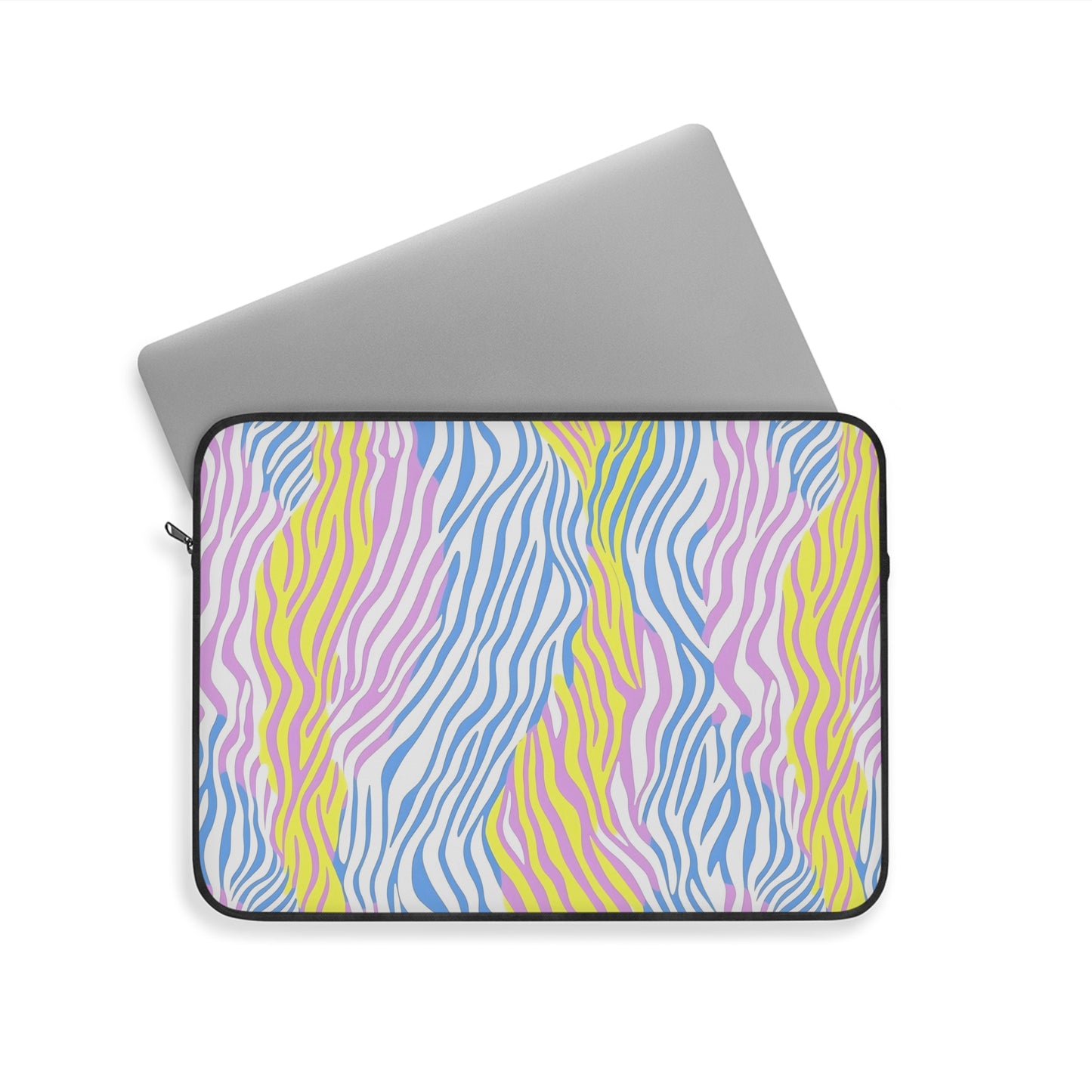 Colorful Zebra Print Laptop Sleeve, Vibrant Laptop Case for Tech Lovers, Back to School, Gift for Students, Unique Tech Accessory