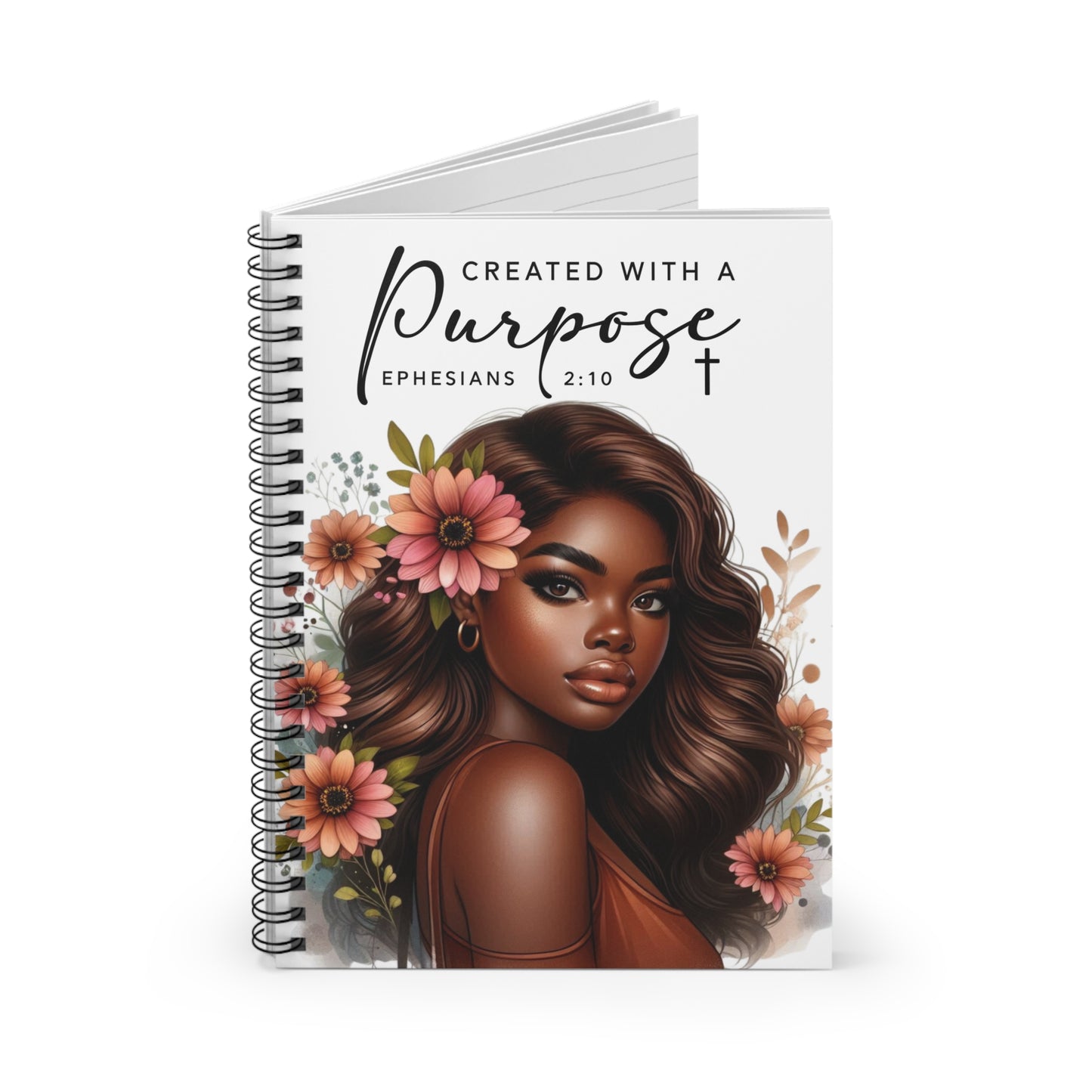 Floral Inspirational Spiral Notebook - Created With a Purpose