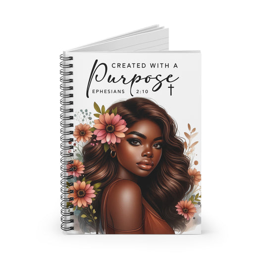 Floral Inspirational Spiral Notebook - Created With a Purpose
