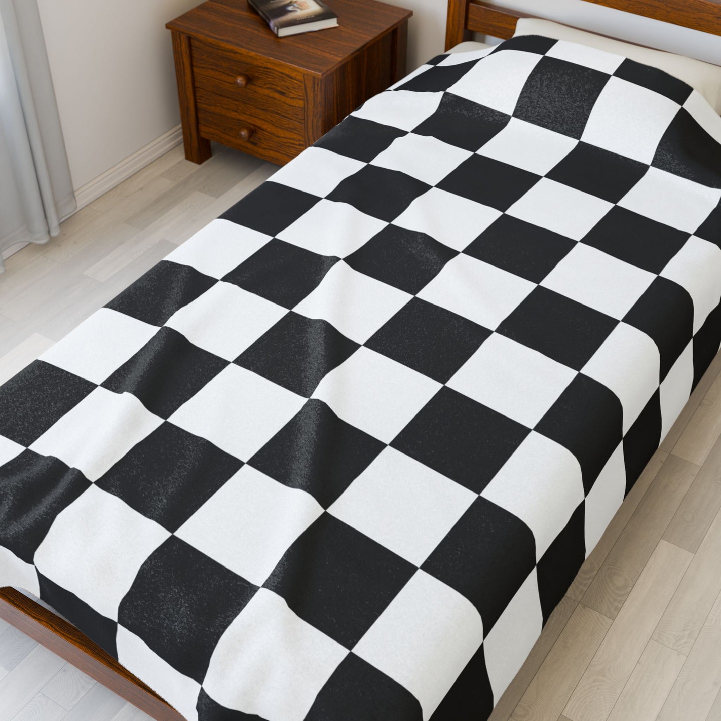Cozy Checkerboard Velveteen Plush Blanket - Perfect Gift for Home, Fall, Winter, Snuggle Up, Living Room Decor, Soft Throw