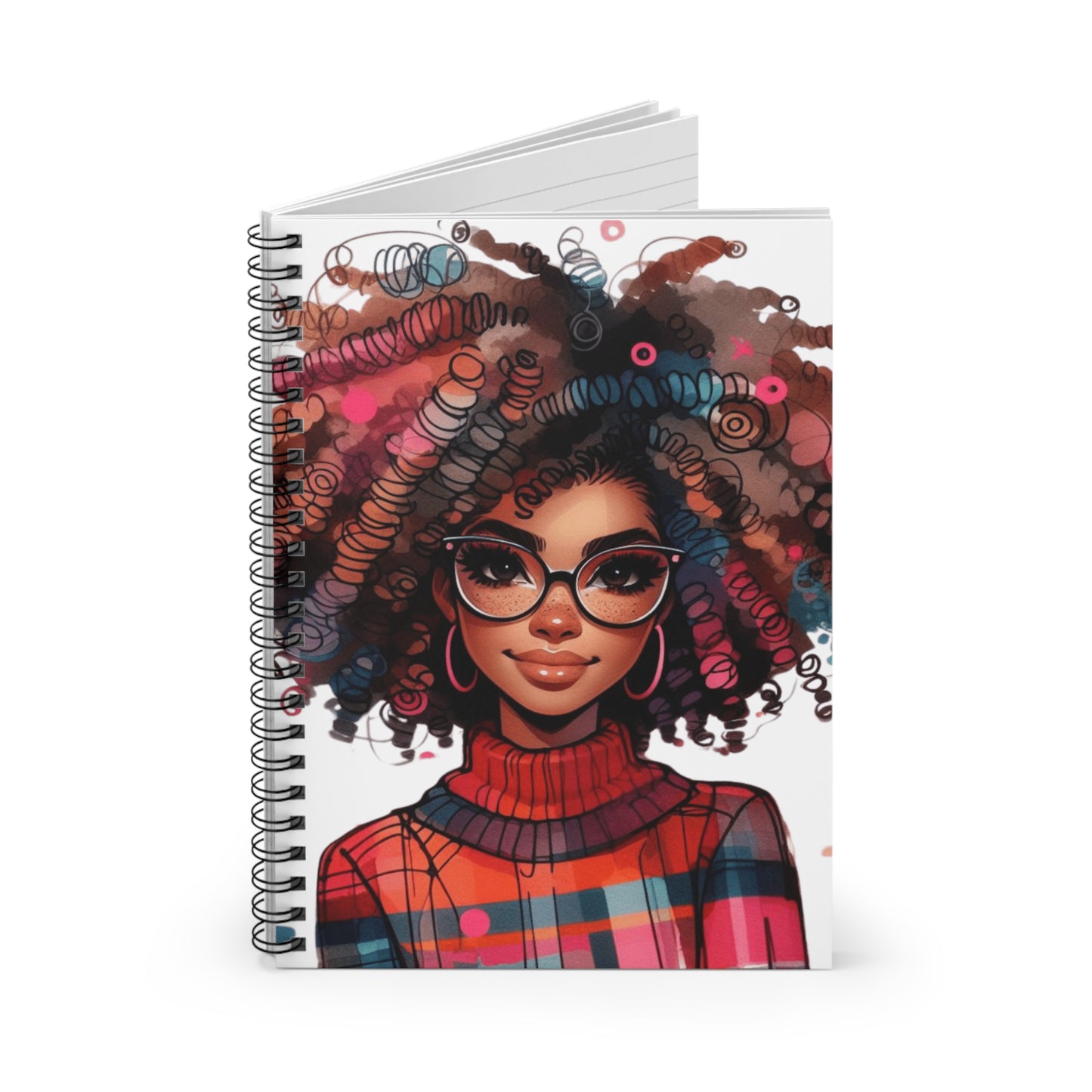 Vibrant Character Spiral Notebook - Inspirational Ruled Line Journal
