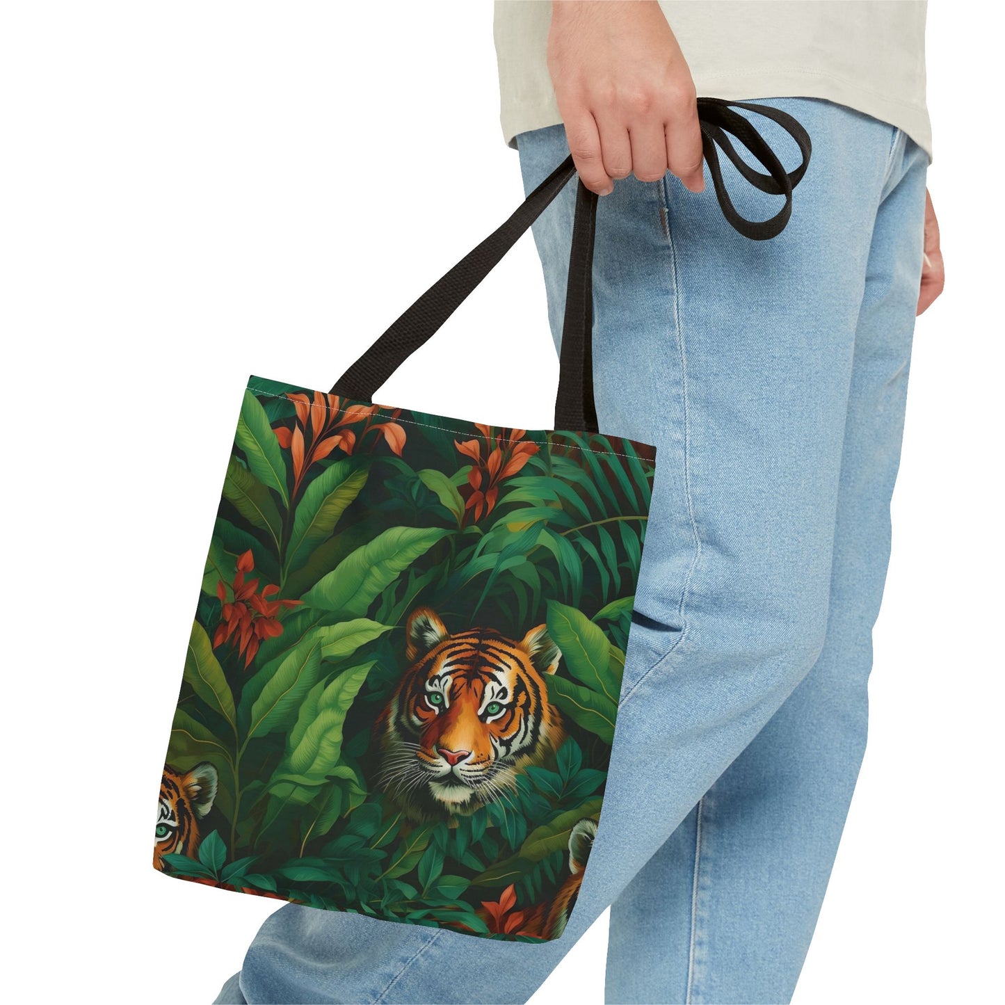 Tote Bag with Jungle Tiger Design | Eco-Friendly Shopping Bag, Gift for Animal Lovers, Reusable Tote for Travel, Beach, Farmers Market