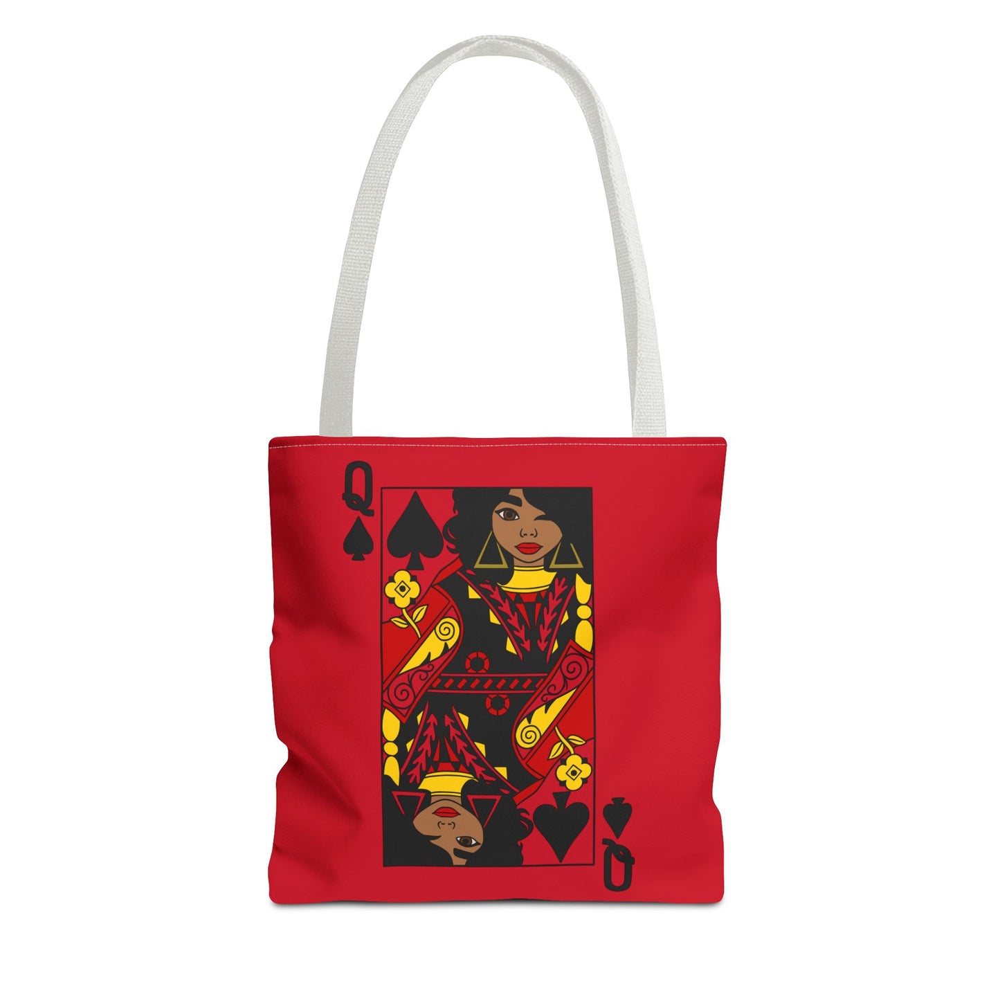 Queen of Spades Tote Bag - Stylish, Eco-Friendly, Great for Gifts, Card Games, or Everyday Use, Red
