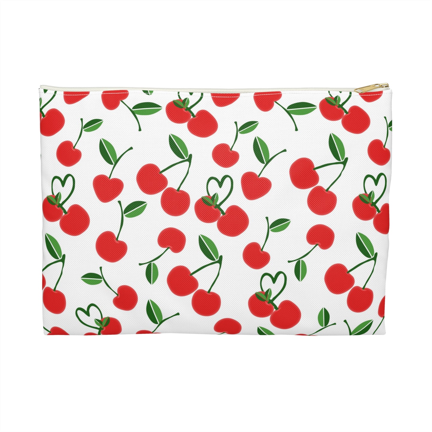 Cherry Pattern Accessory Pouch – Cute Makeup Bag, Small Organizer, Gift for Her, Travel Essentials, Eco-Friendly Storage