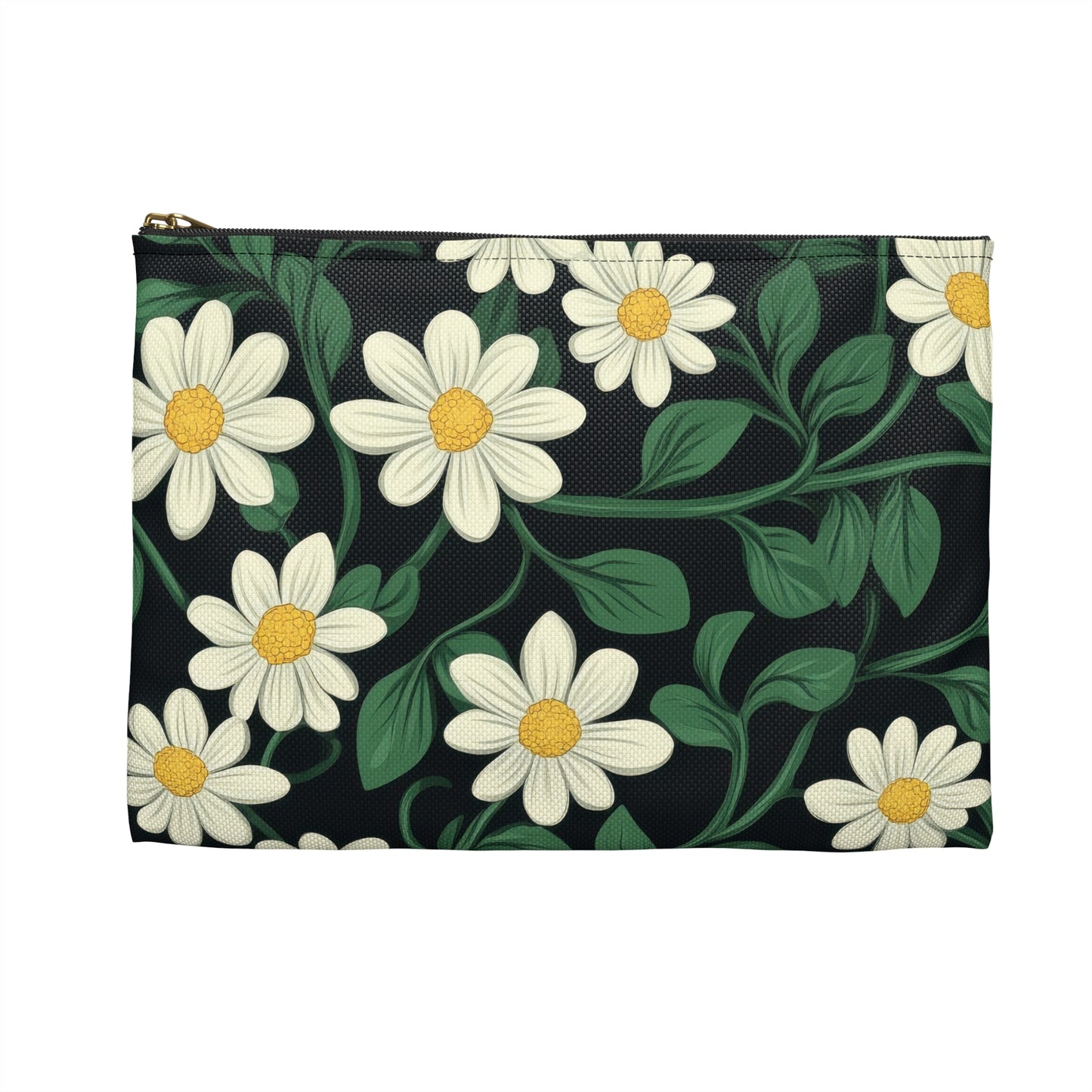 Floral Accessory Pouch, Stylish Cosmetic Bag, Travel Organizer, Gift for Her, Daisy Print, Summer Essentials