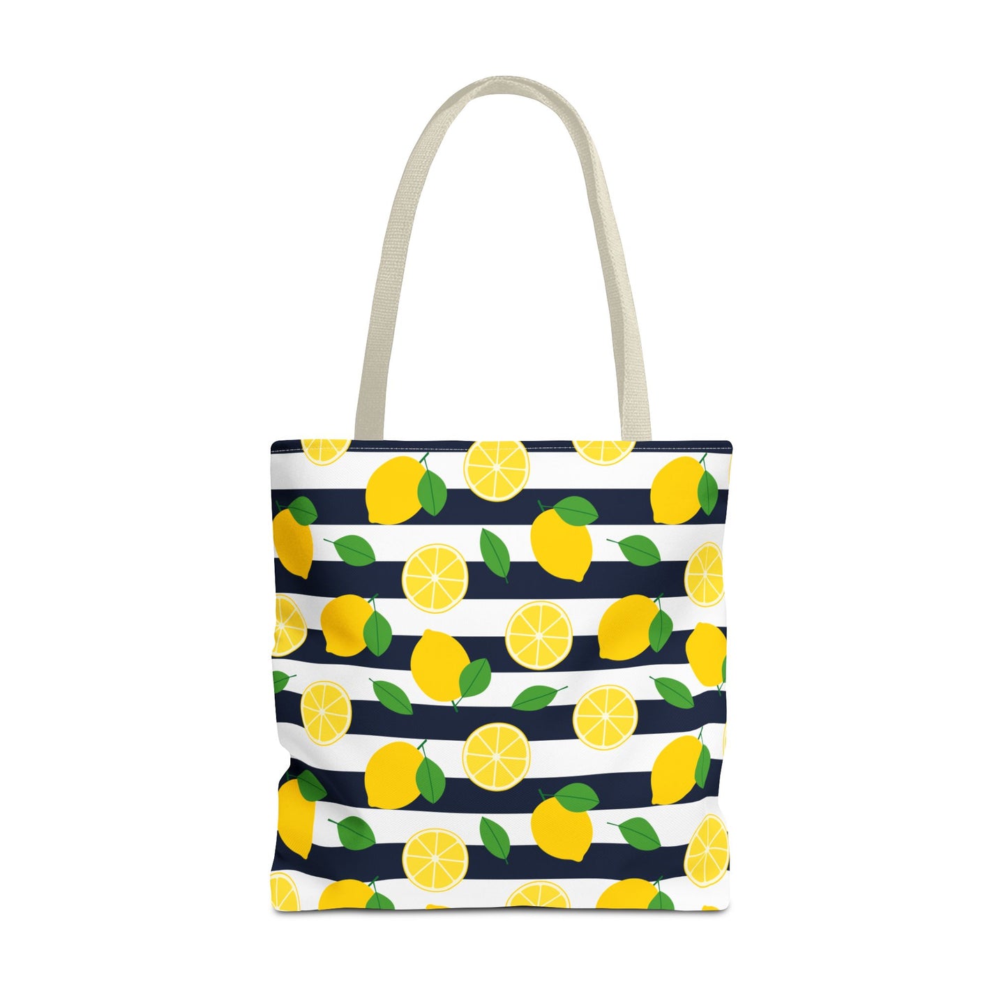 Lemon Stripe Tote Bag - Cute Beach Bag, Grocery Tote, Summer Accessories, Gift for Her, Vacation Carryall