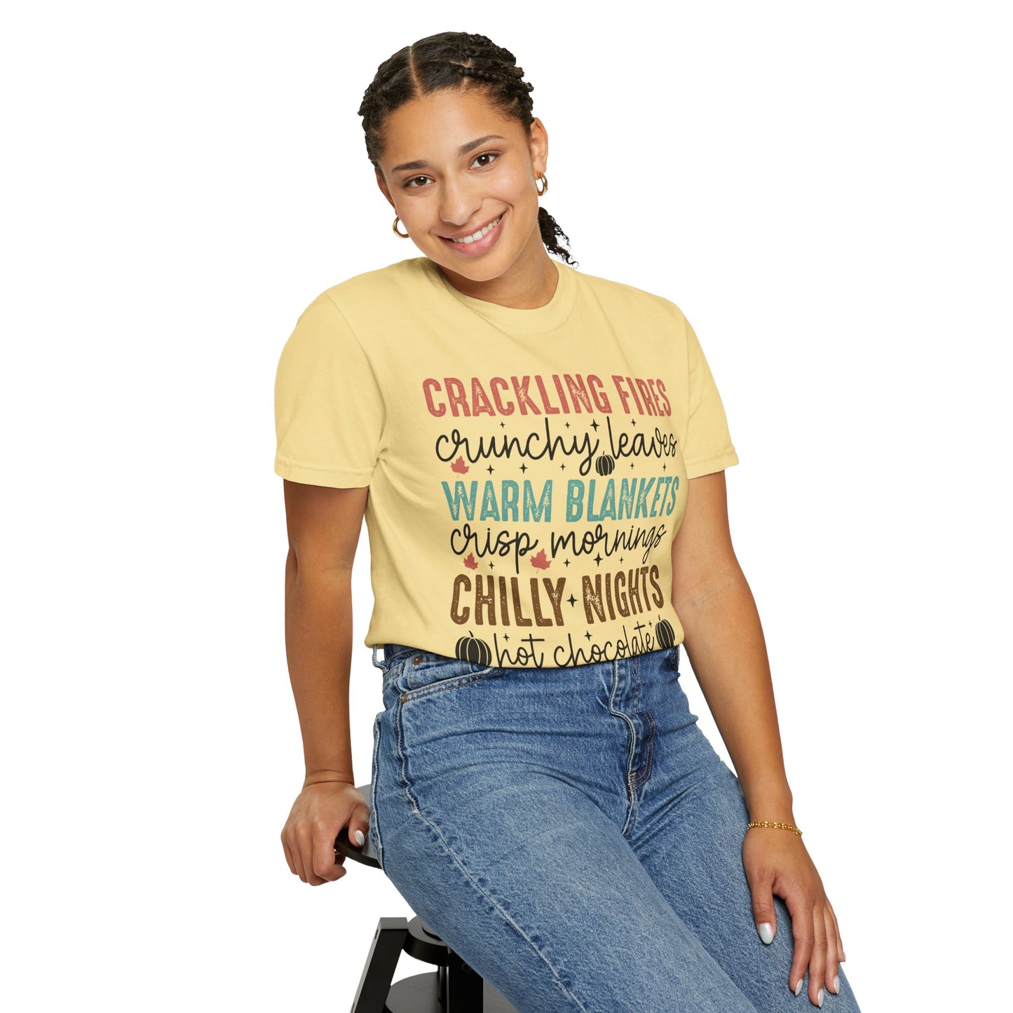 Fall Cozy T-Shirt, Unisex Autumn Tee, Warm Blankets Fashion, Seasonal Gift, Chilly Nights Apparel, Cute Thanksgiving Shirt