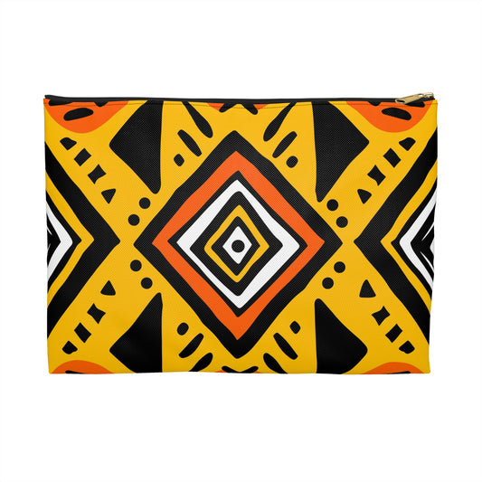 Vibrant African Print Accessory Pouch, Boho Style Cosmetic Bag, Ethnic Design Travel Organizer, Festival Gift, Handmade Clutch