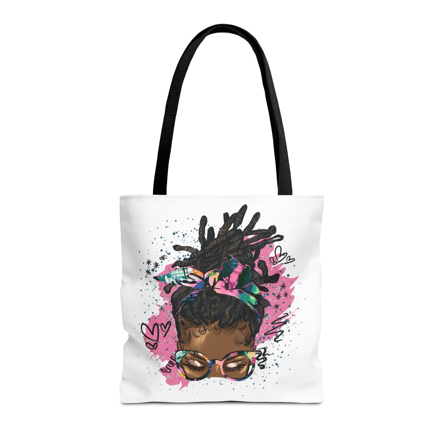 Stylish Tote Bag with Funky Hair Design, Art Tote, Eco-Friendly Bag, Gift for Her, Black Girl Art Bag, Everyday Use