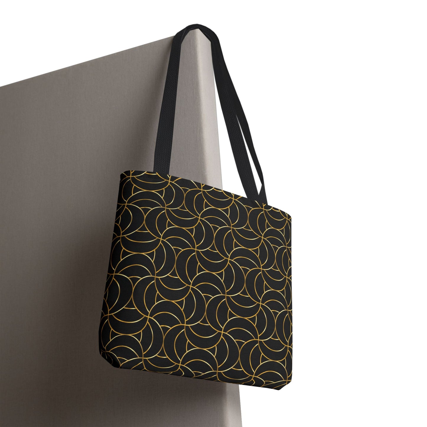 Gold Geometric Circle Tote Bag