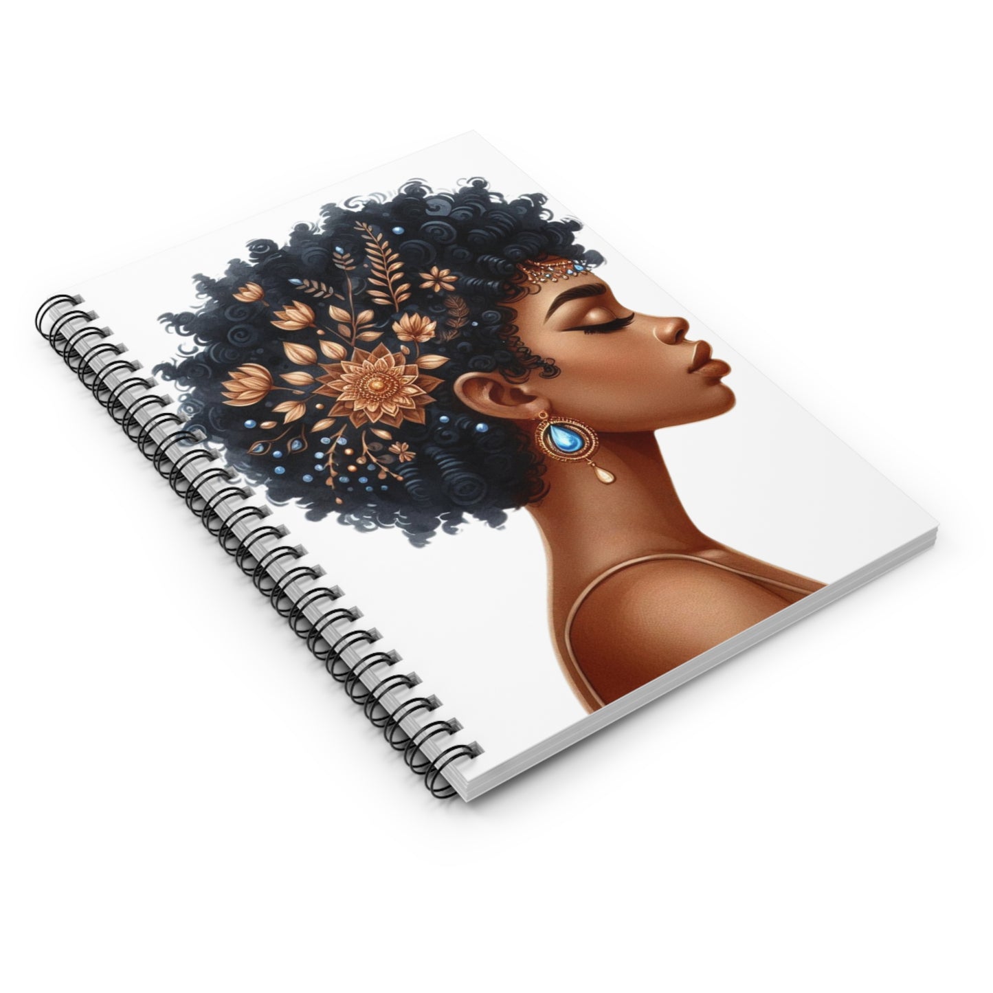 Elegant Afro Art Spiral Notebook - Ruled Lines for Inspiration and Creativity