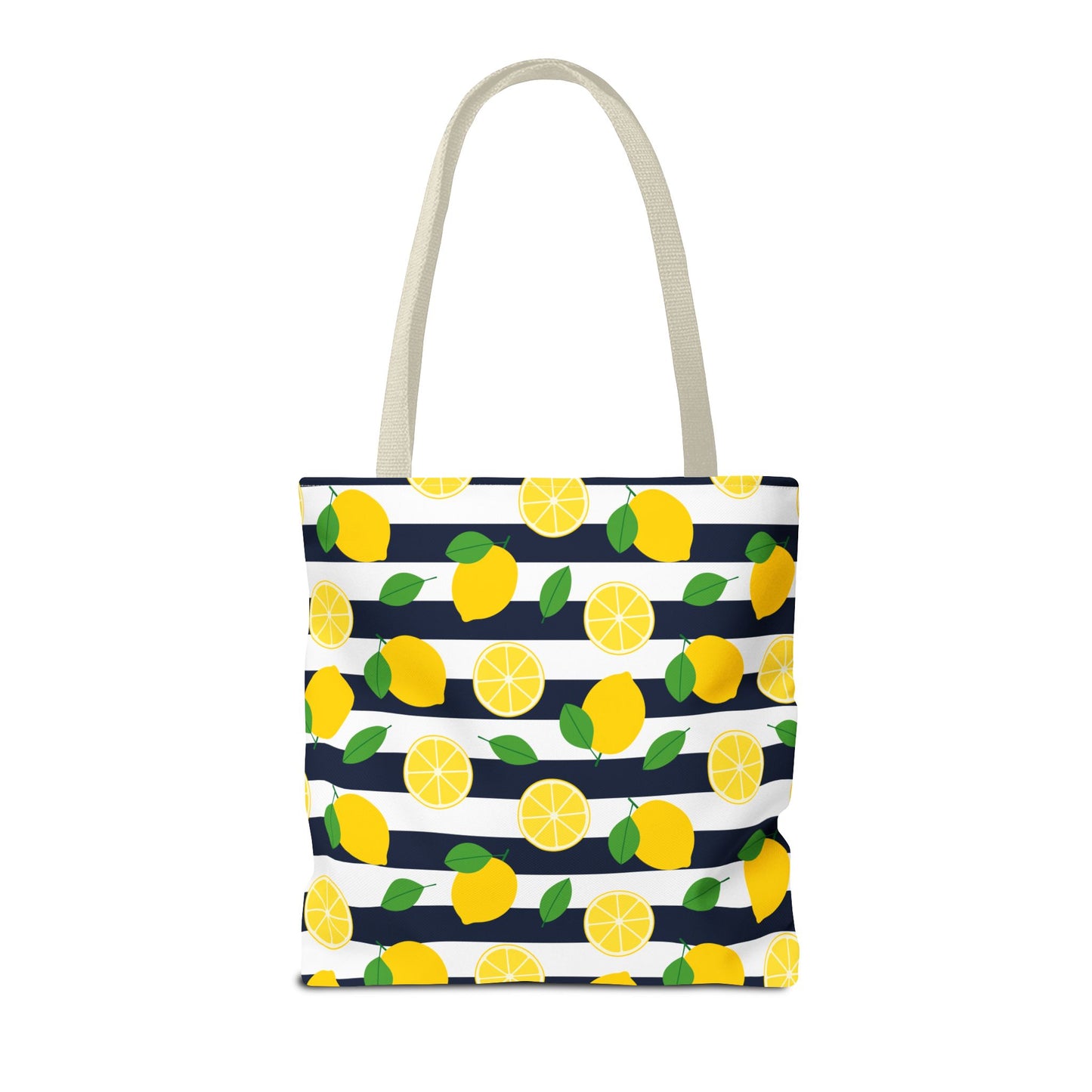 Lemon Stripe Tote Bag - Cute Beach Bag, Grocery Tote, Summer Accessories, Gift for Her, Vacation Carryall