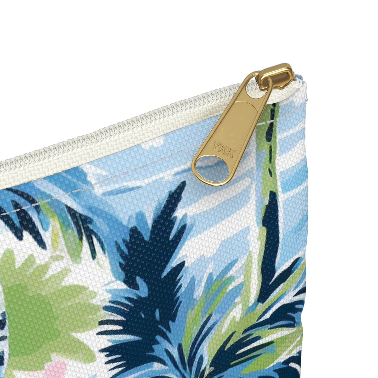 Tropical Print Accessory Pouch, Nautical Makeup Bag, Beach Travel Organizer, Palm Leaf Clutch, Gift for Her