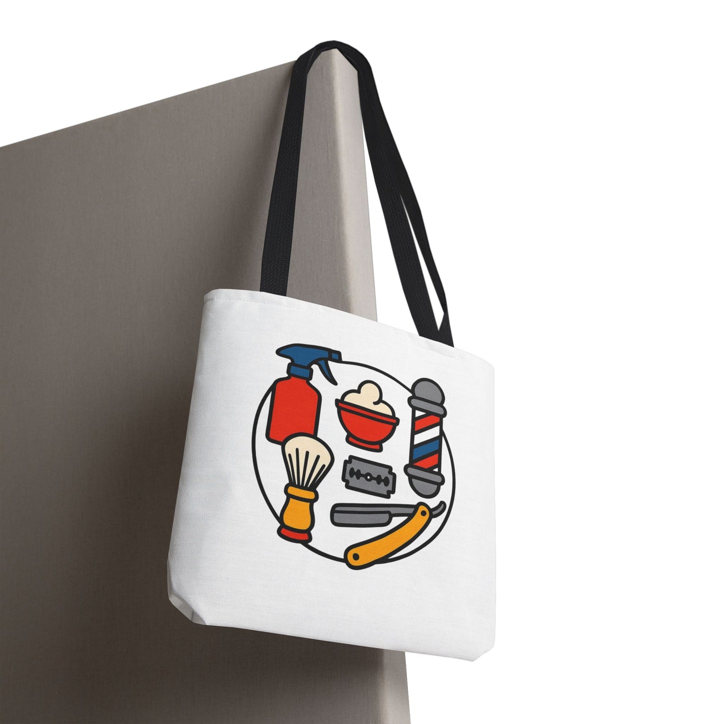 Barber Shop Tote Bag, Graphic Tote for Hairdressers & Barbers, Barber Accessories, Gift for Stylists, AOP Tote for Everyday Use