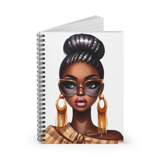 Chic Fashionista Spiral Notebook - Ruled Line with Glamorous Artwork