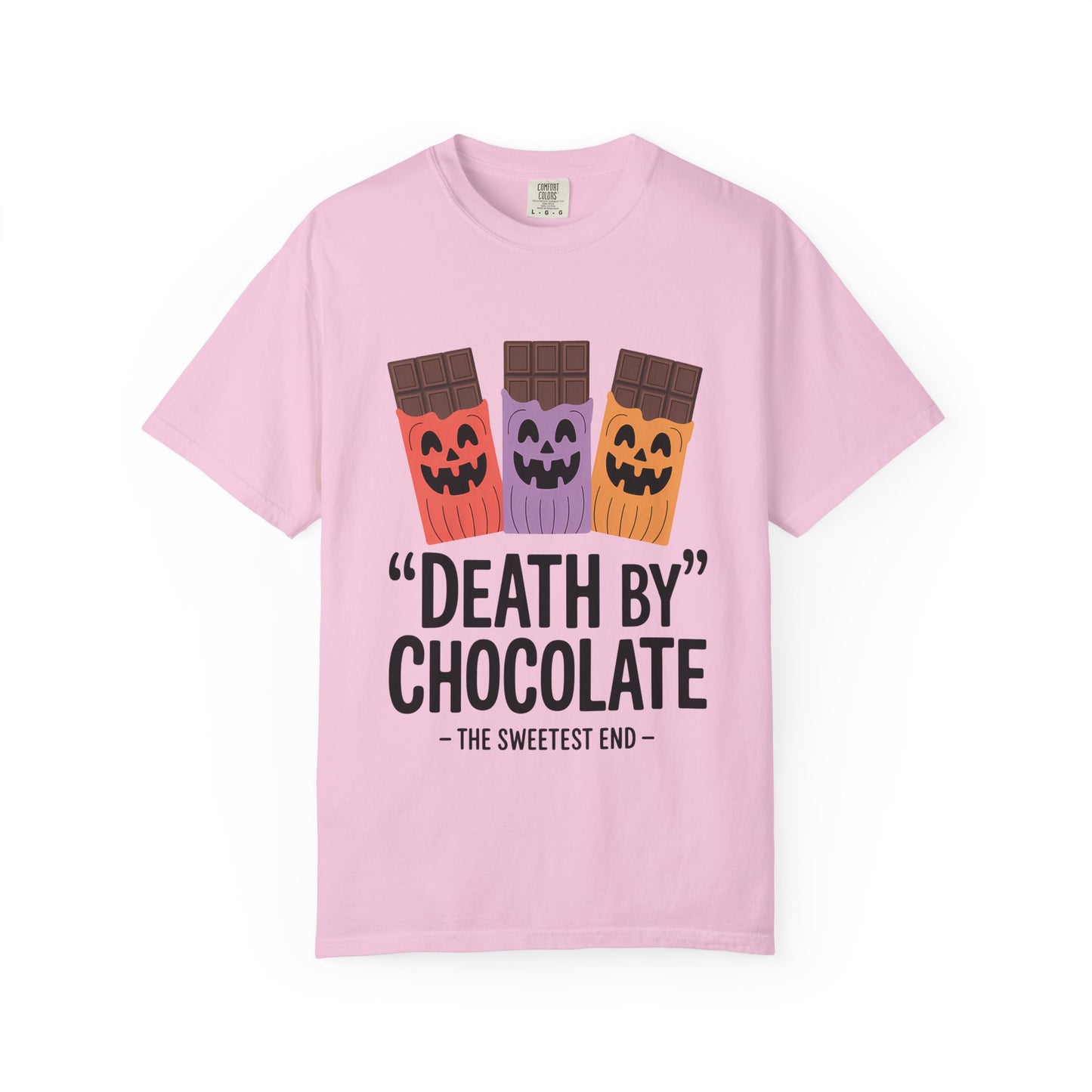 Death by Chocolate Unisex Tee - Sweet Treat Shirt for Chocoholics, Foodie Gift, Halloween Outfit, Fun Casual Wear