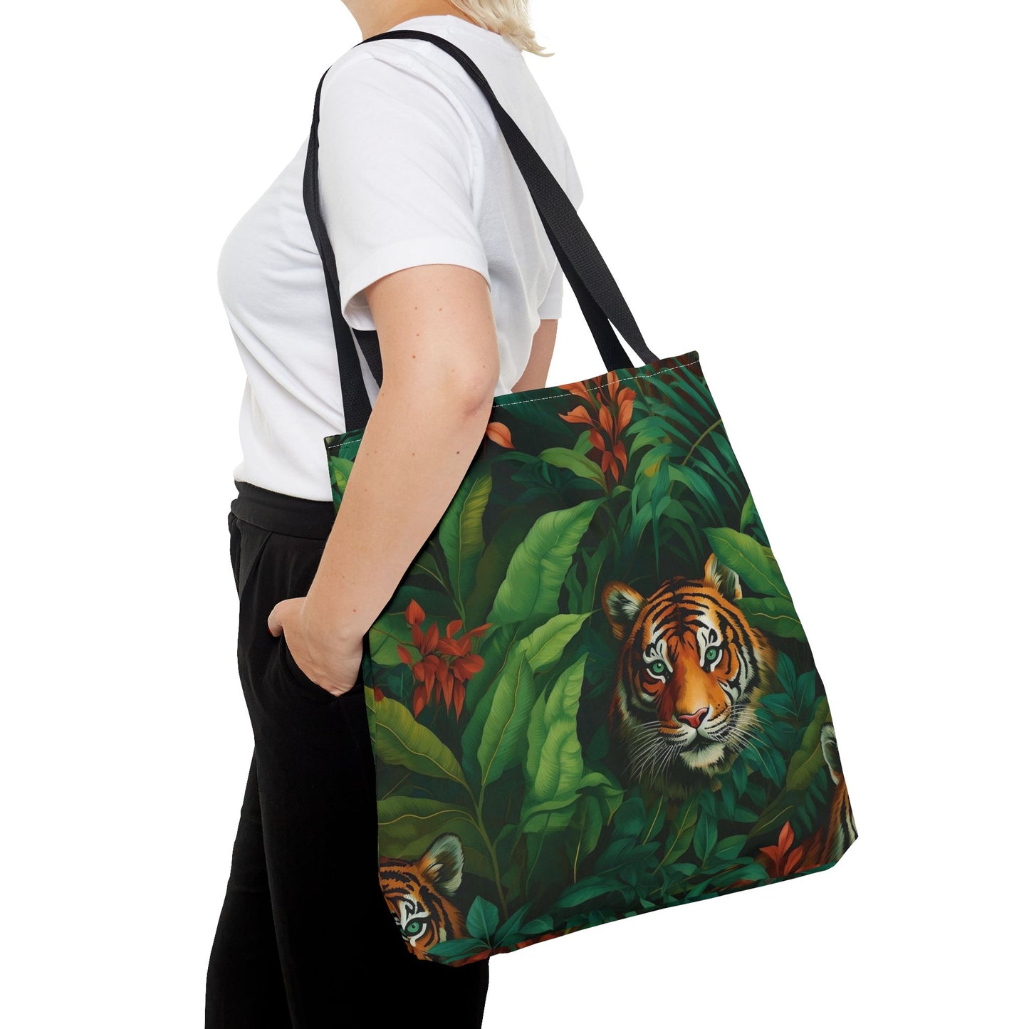Tote Bag with Jungle Tiger Design | Eco-Friendly Shopping Bag, Gift for Animal Lovers, Reusable Tote for Travel, Beach, Farmers Market