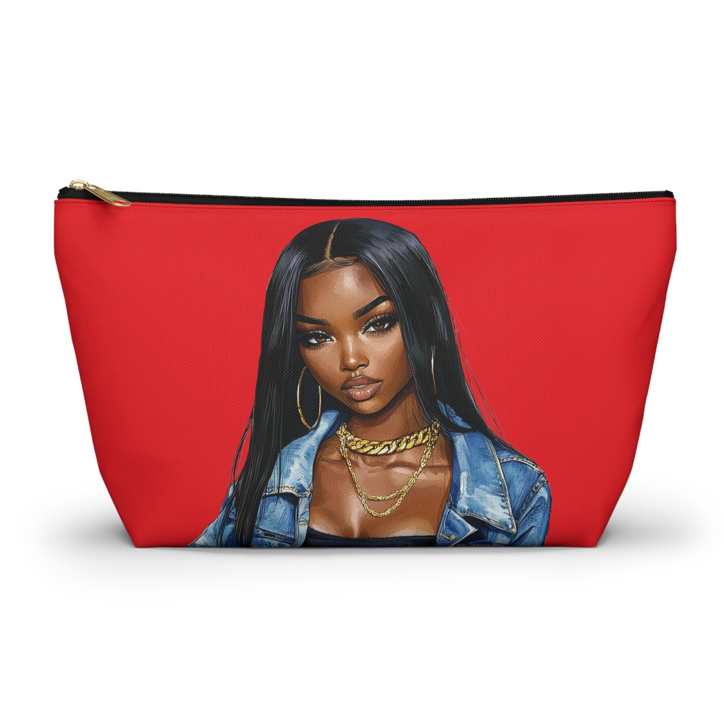 Chic Accessory Pouch | Fashionable Makeup Bag | Gift for Her | Stylish Storage | Vibrant Red Design | Cosmetology Essentials