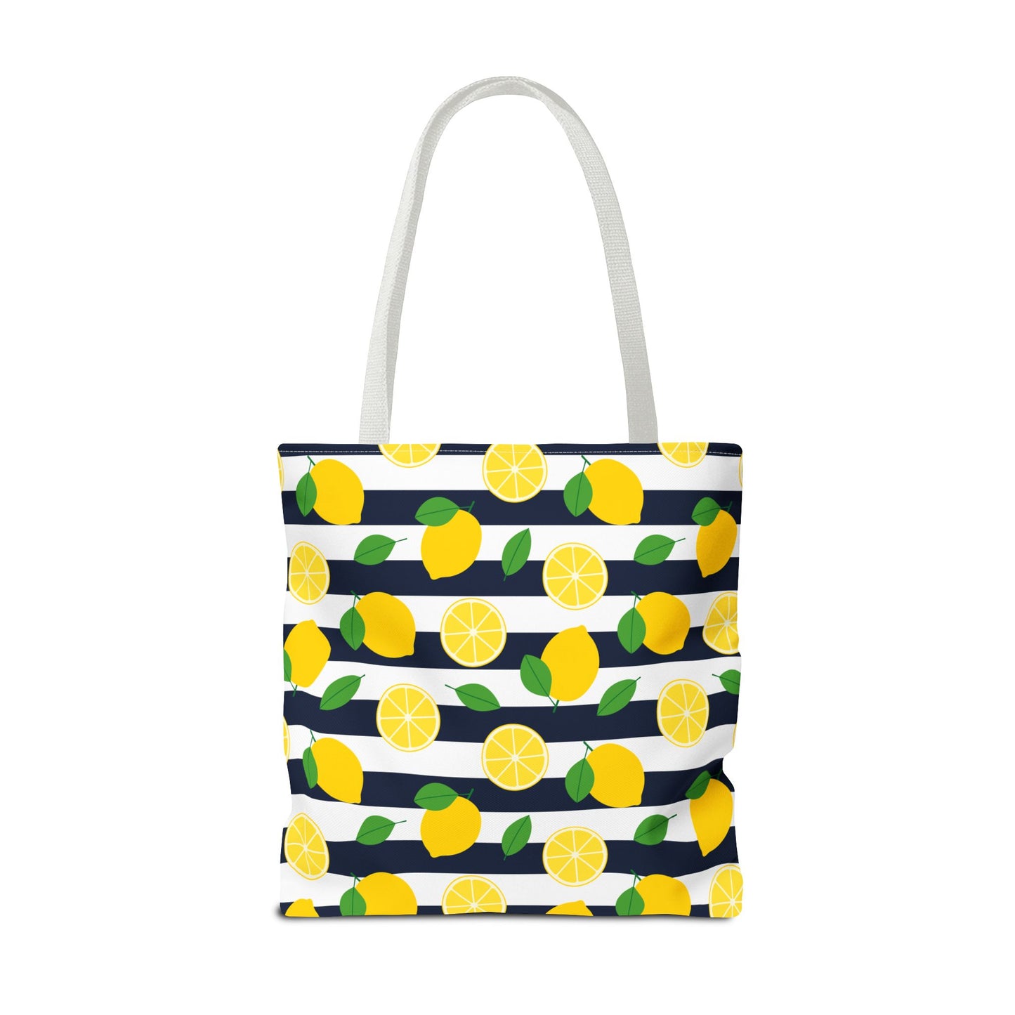Lemon Stripe Tote Bag - Cute Beach Bag, Grocery Tote, Summer Accessories, Gift for Her, Vacation Carryall