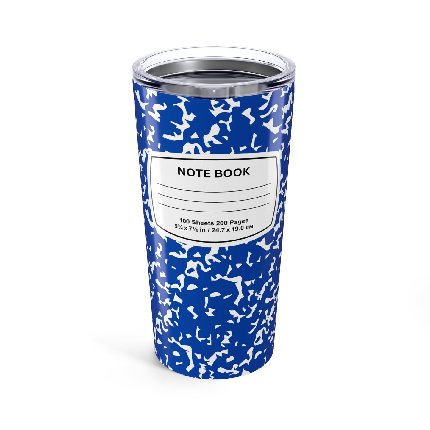 Stylish Note Book Tumbler, 20oz Insulated Travel Mug, Perfect for Students, Writers, Gift for Graduates, School Supplies, Blue