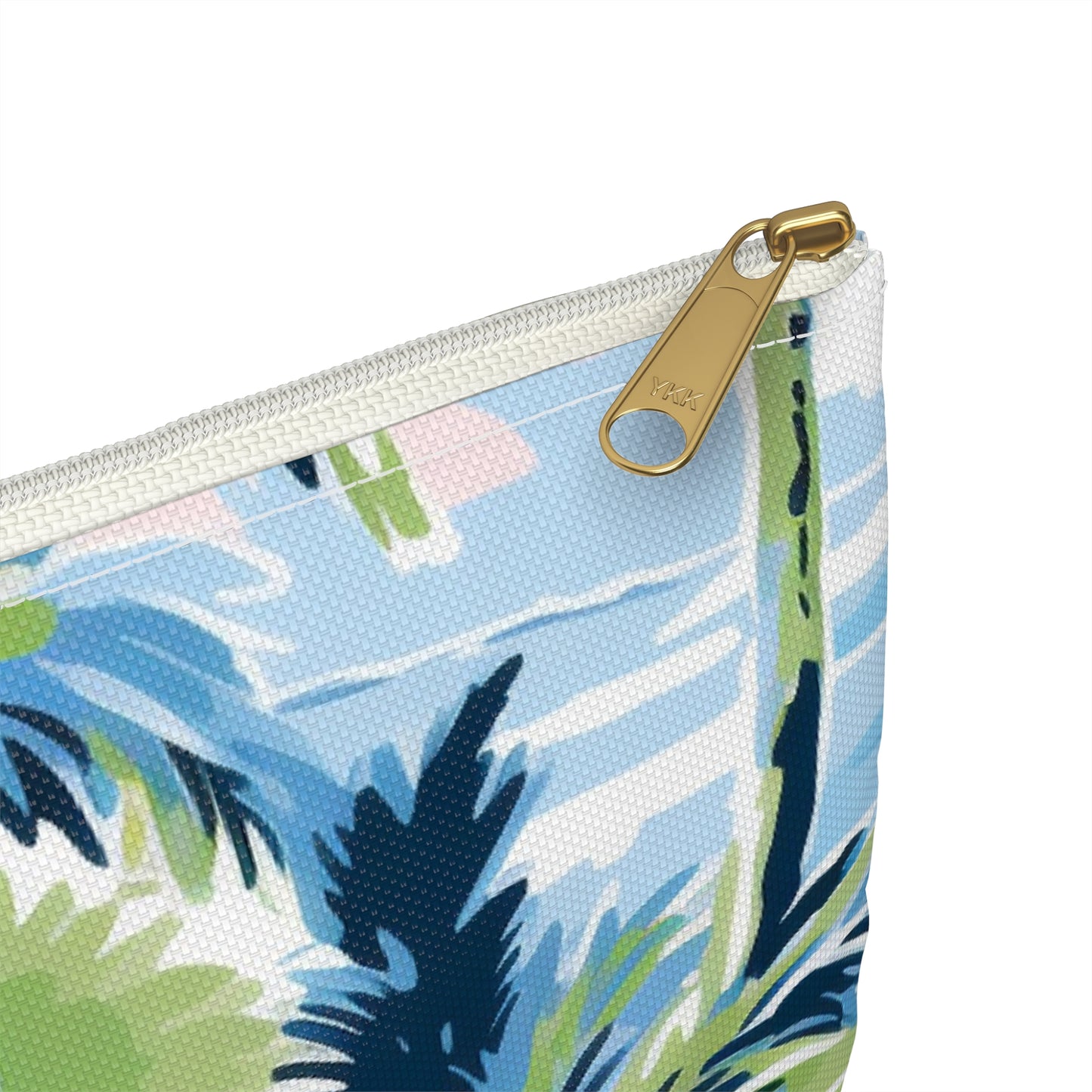 Tropical Print Accessory Pouch, Nautical Makeup Bag, Beach Travel Organizer, Palm Leaf Clutch, Gift for Her