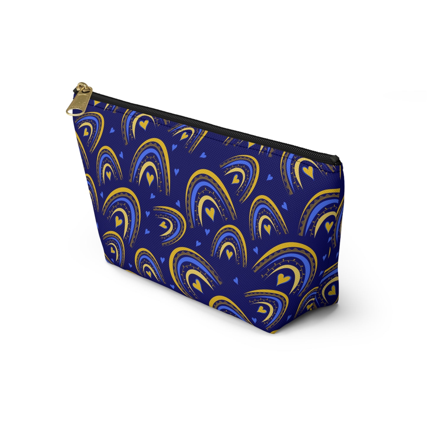 Colorful Rainbow Accessory Pouch, Makeup Bag, Travel Organizer, Gift for Her, Cute Clutch, Folding Pencil Case