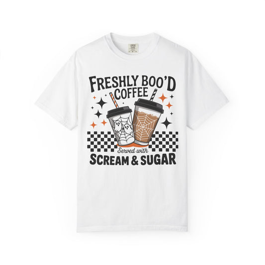 Spooky Vibes Coffee T-shirt, Halloween Gift, Unisex Tee, Fall Fashion, Casual Comfortable Wear, Fun Holiday Top
