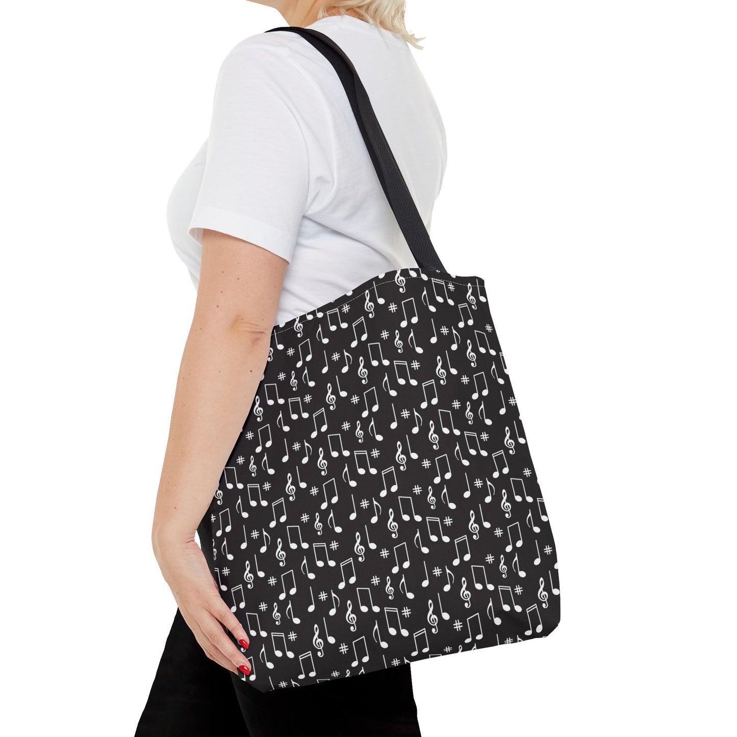 Musical Notes Tote Bag, Eco-Friendly Shopping Bag, Music Lover Gift, Stylish Carry-All, Gift for Musicians