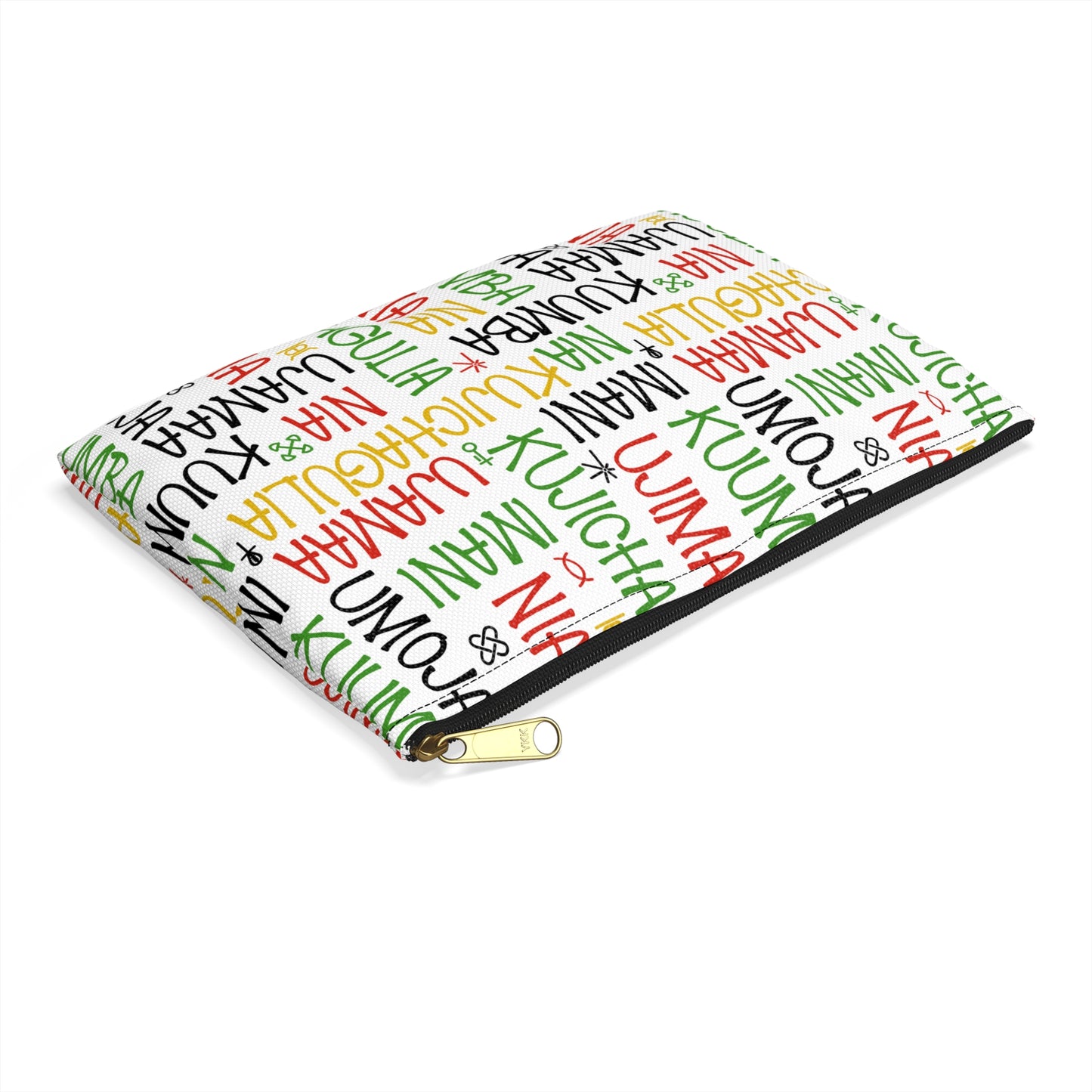 Vibrant Kwanzaa Accessory Pouch, Ethnic Patterns, Holiday Storage Bag, Gift for Her, Travel Makeup Case, Eco-Friendly Pouch